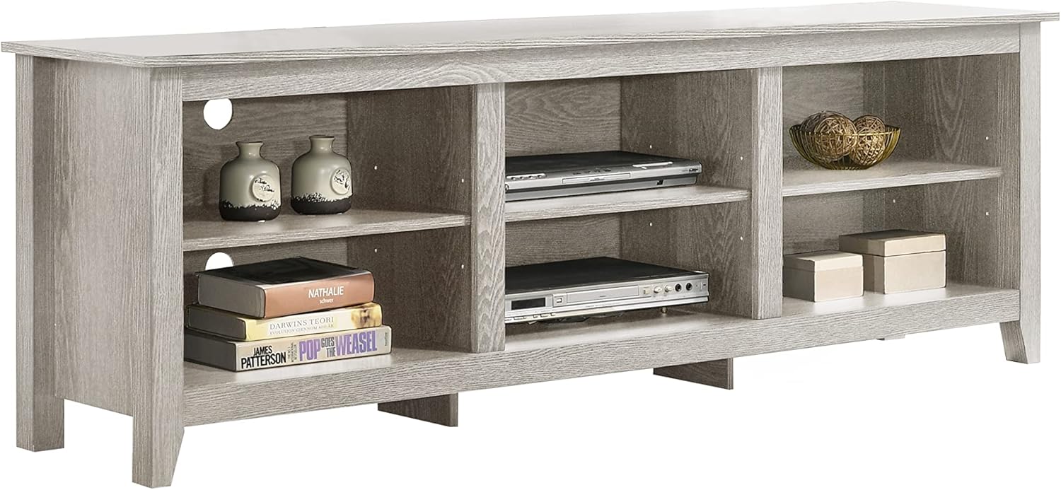 70-Inch TV Stand with Open Shelves