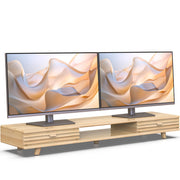 Bamboo Monitor Stand with Drawer - 39 Inch Desk Organizer
