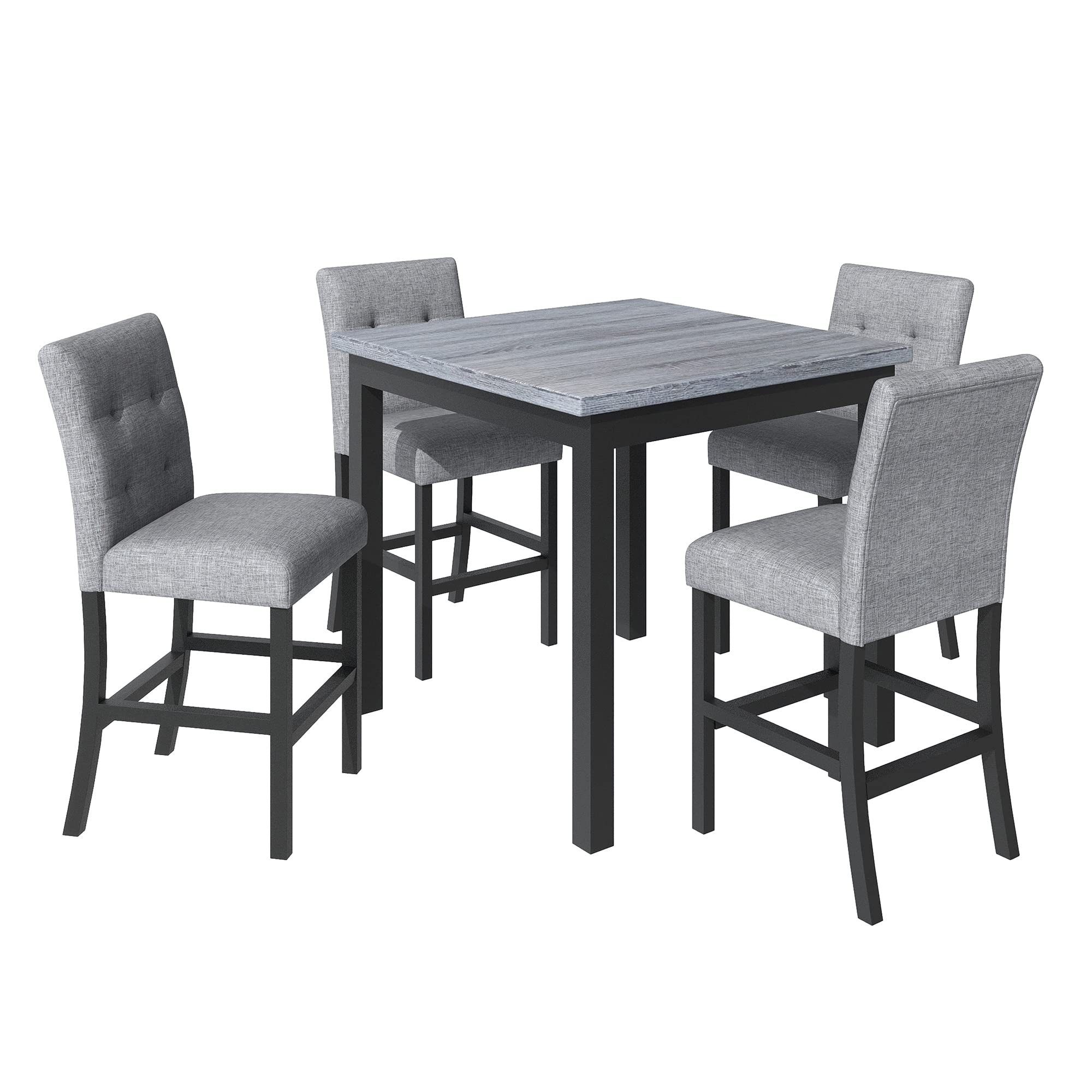 5 Piece Counter Height Dining Set Grey