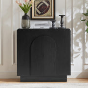 Curved Sideboard Buffet Cabinet with Adjustable Shelves