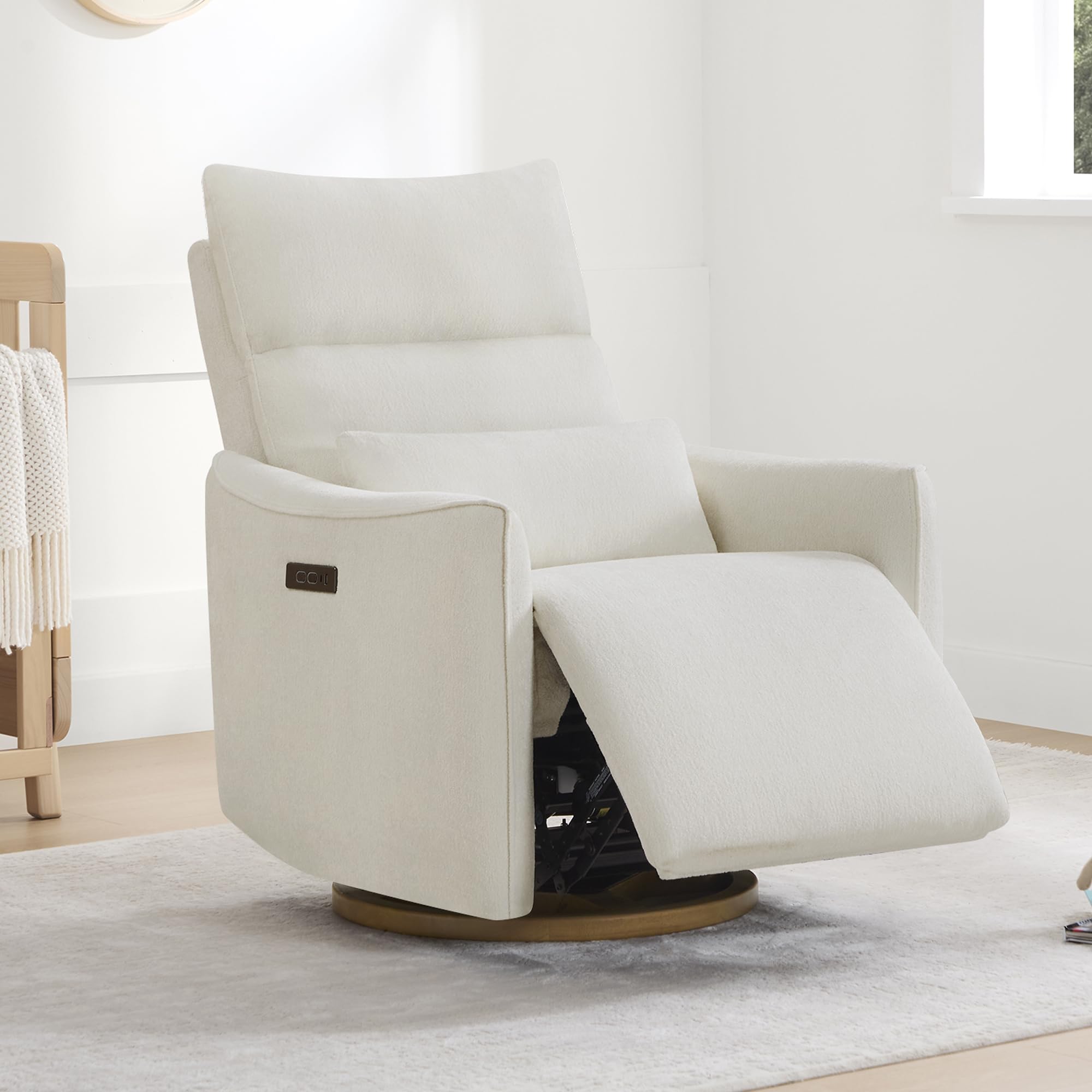 Swivel Rocker Recliner Chair with Power Headrest