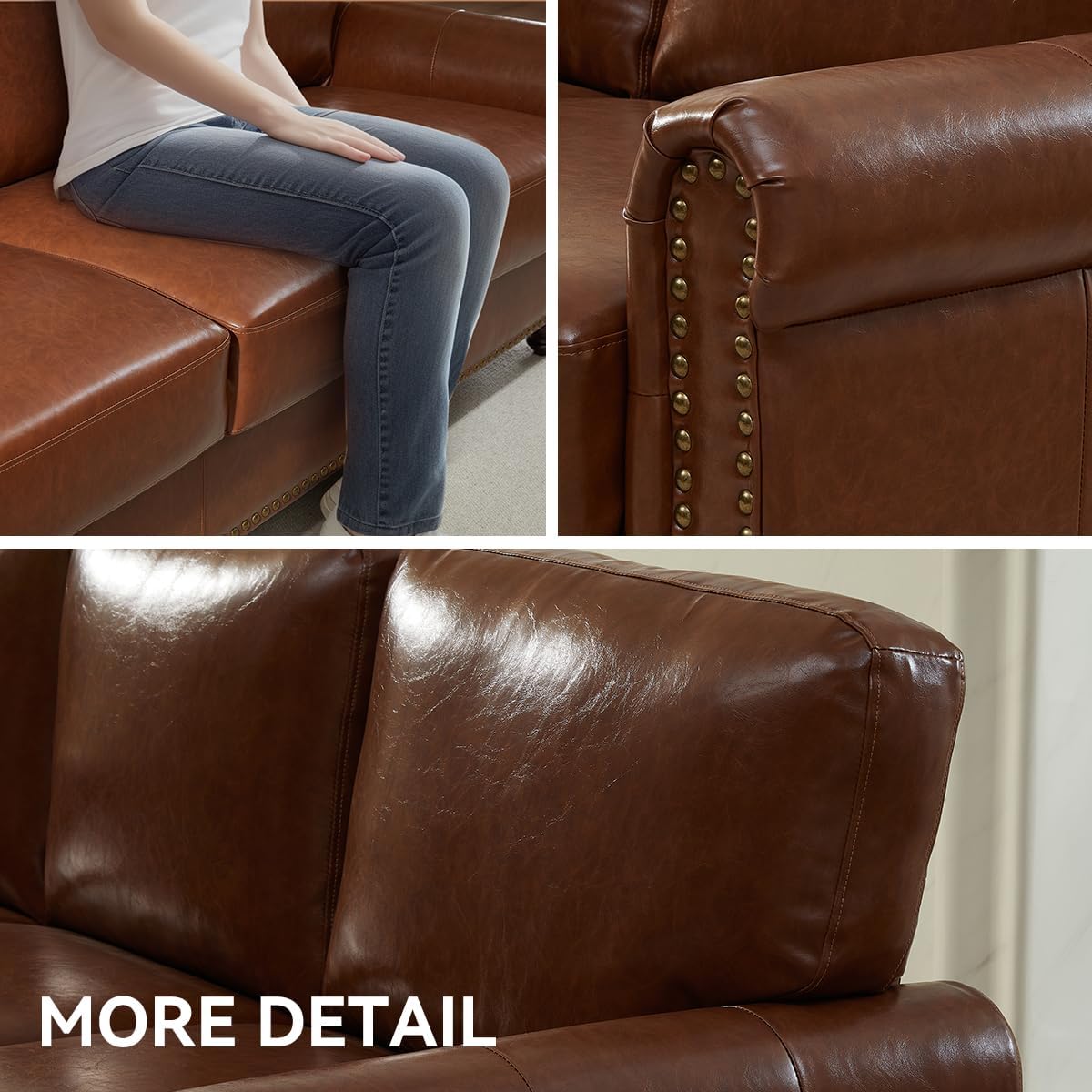80" Faux Leather Sofa with Storage