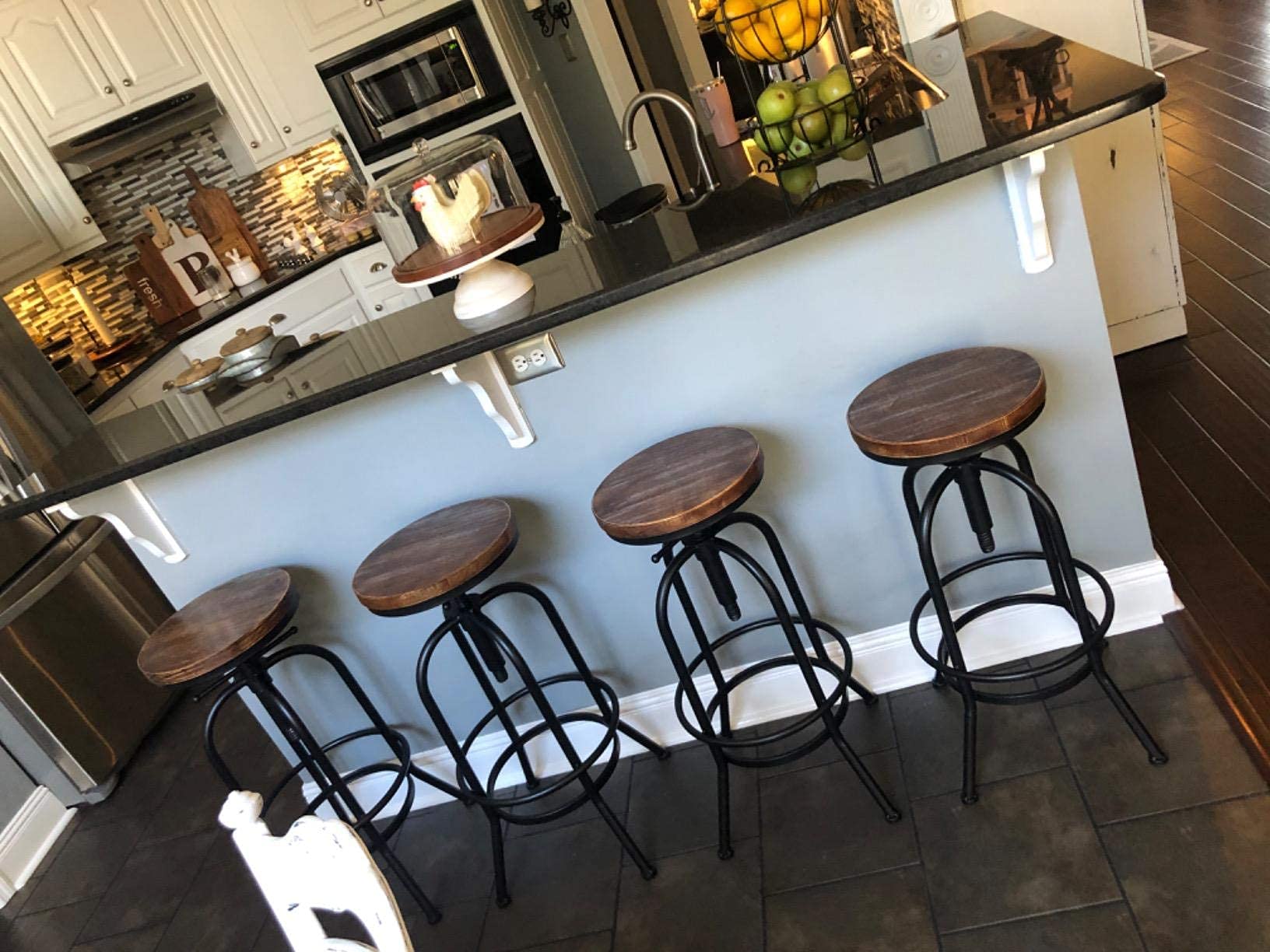 Adjustable Swivel Bar Stool Set of 2