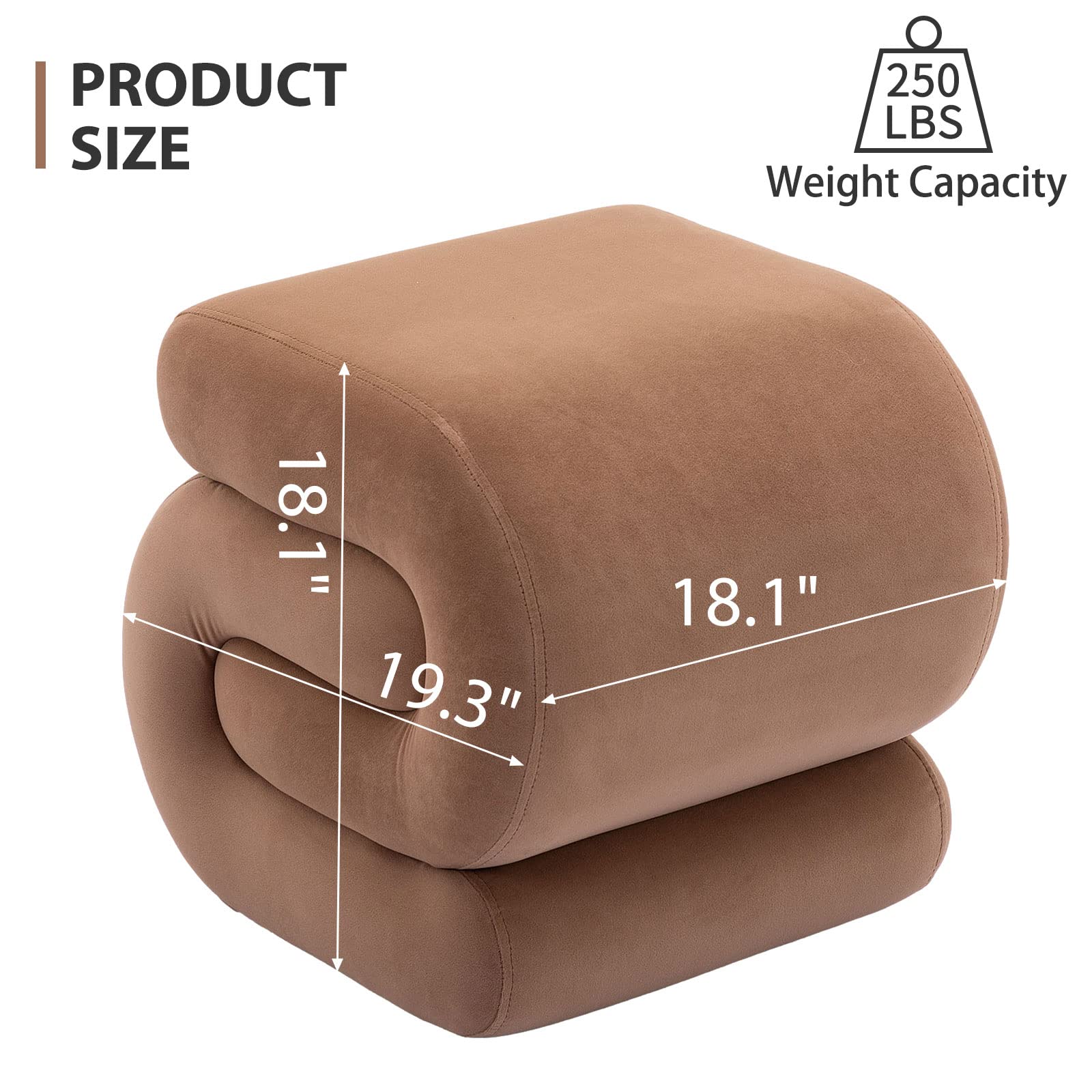 Velvet Vanity Stool S-Shaped Ottoman Footrest
