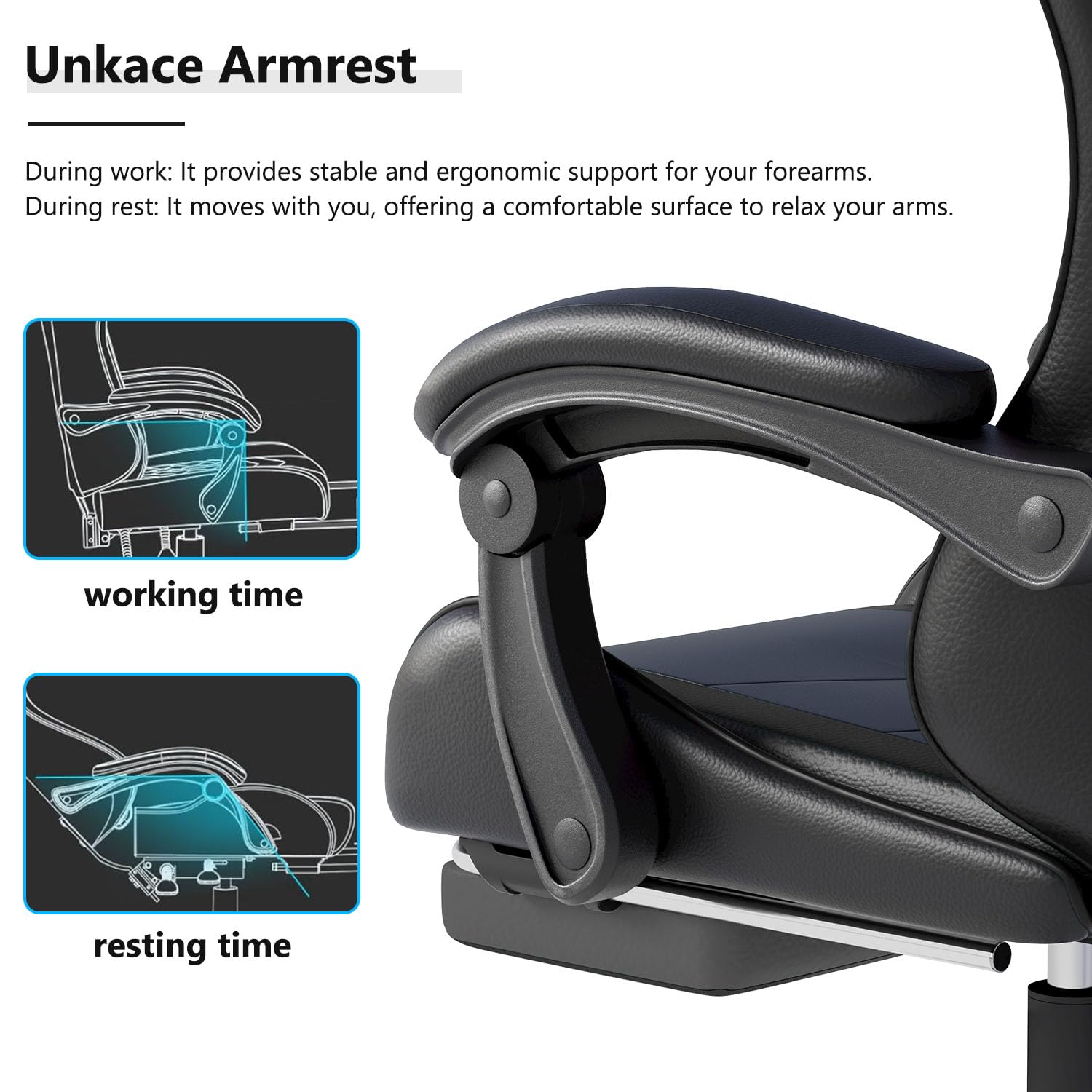 Gaming Chair with Headrest and Lumbar Support