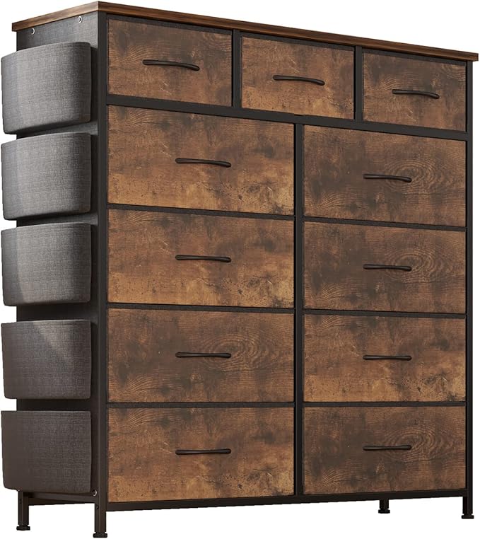11 Drawer Fabric Storage Dresser with Deep Shelves