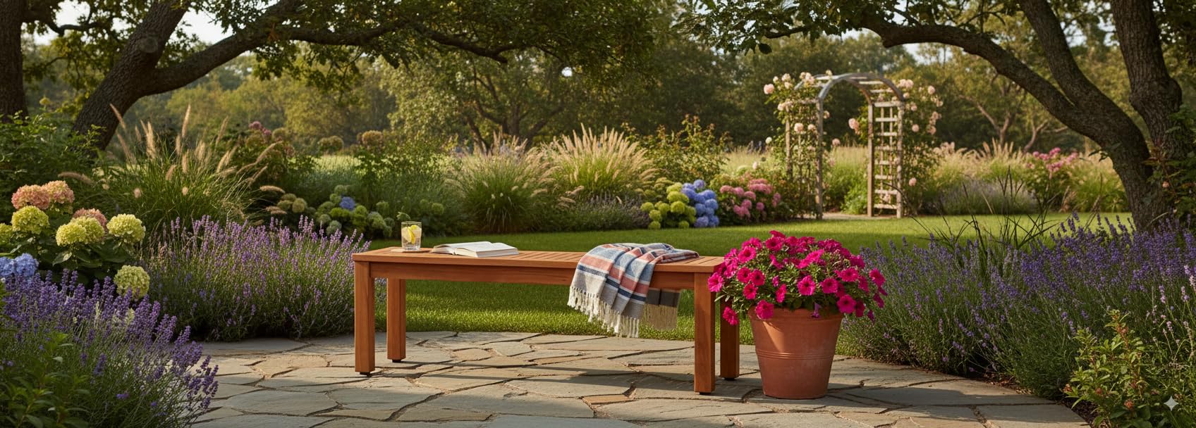 Eucalyptus Wood Backless Outdoor Bench