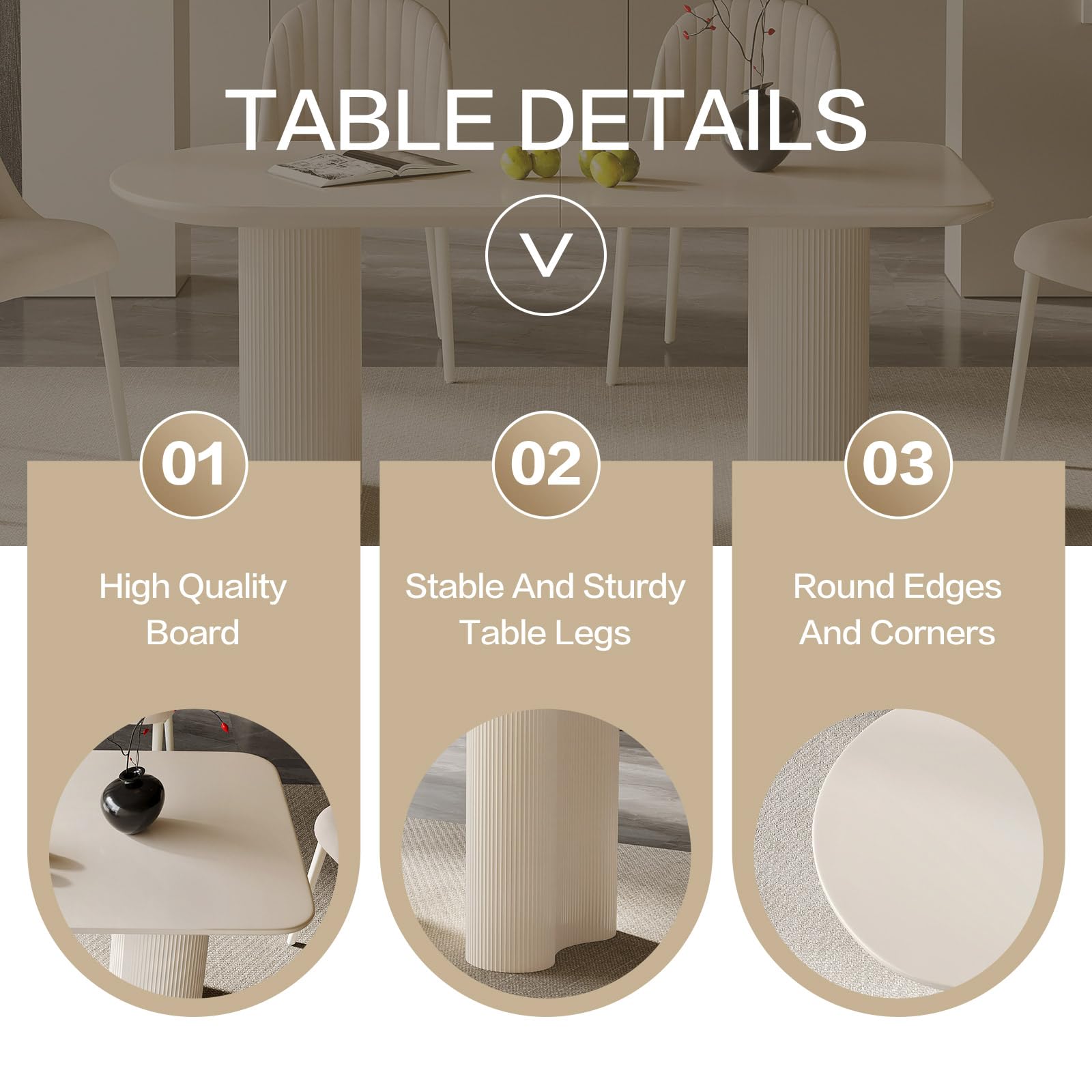 Dining Table Set with 6 Chairs - Modern Kitchen Table