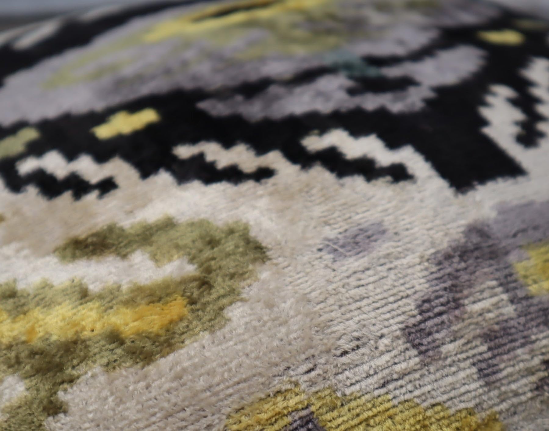 Handmade Gray Ivory Gold Velvet Decorative Throw Pillow 20x20