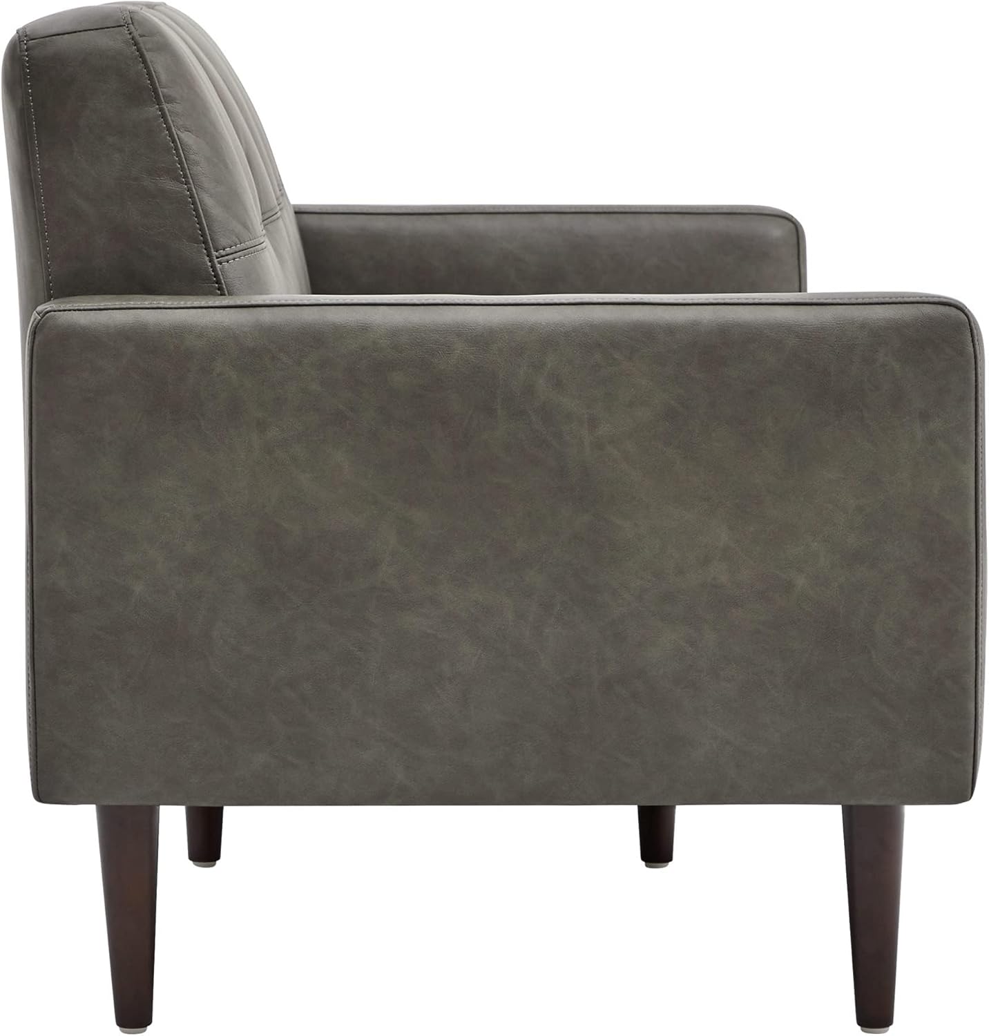 Mid-Century Faux Leather Sofa 73" Brown