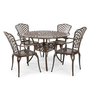 5-Piece Outdoor Dining Set Cast Aluminum