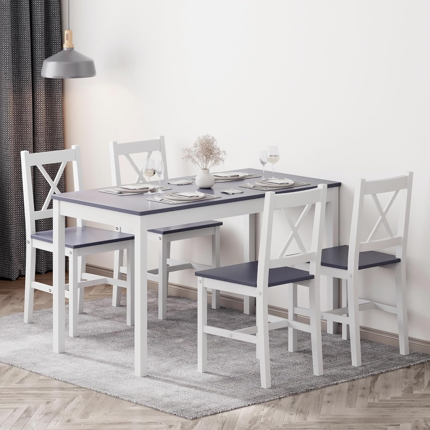 5-Piece Dining Table Set with 4 Chairs