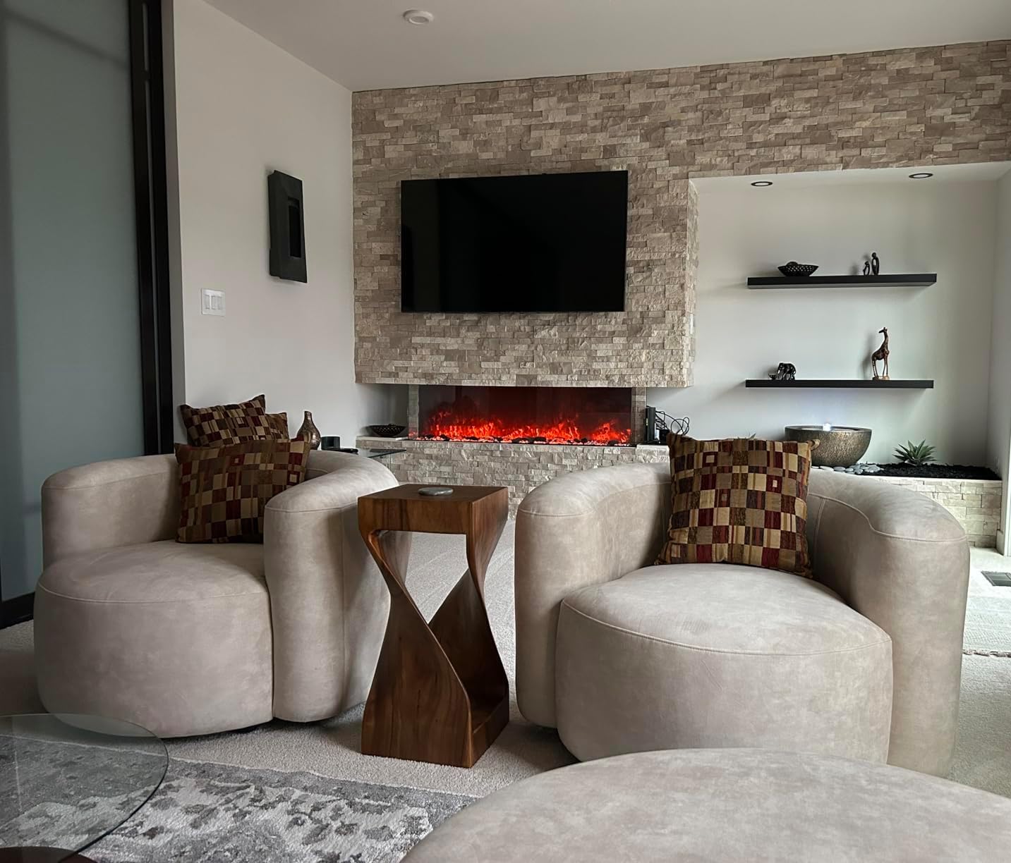 Luxury Modern Curved Back Velvet Sofa Set