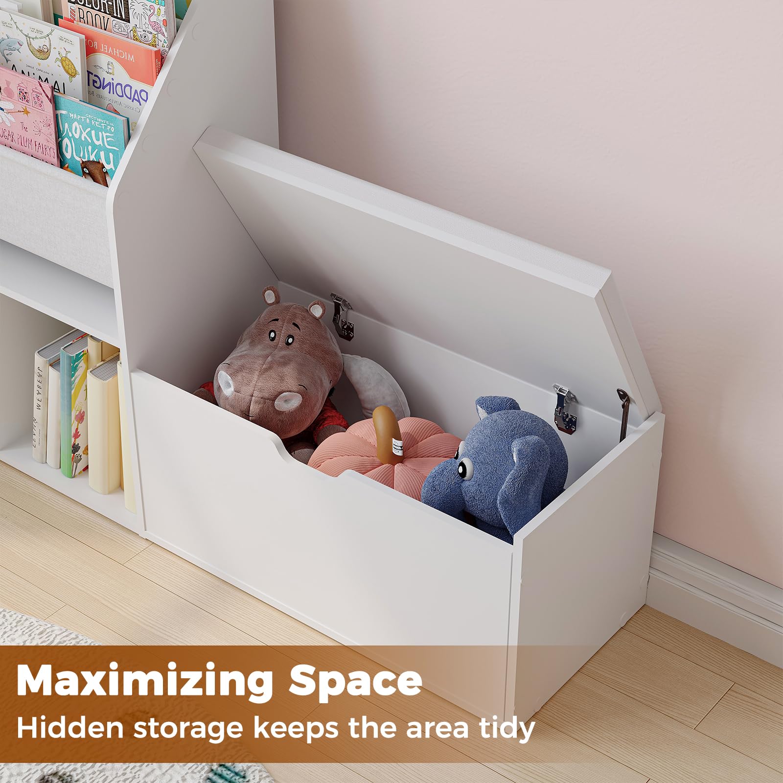 Kids Bookshelf with Reading Nook and Storage