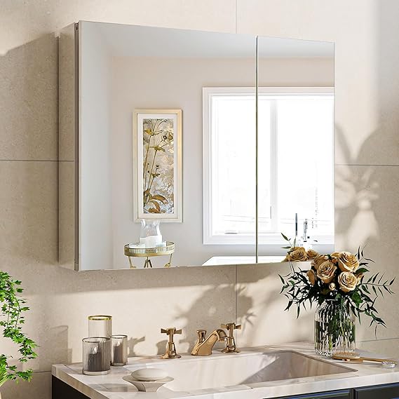 Bathroom Medicine Cabinet Mirror with Storage 20x24 Inch