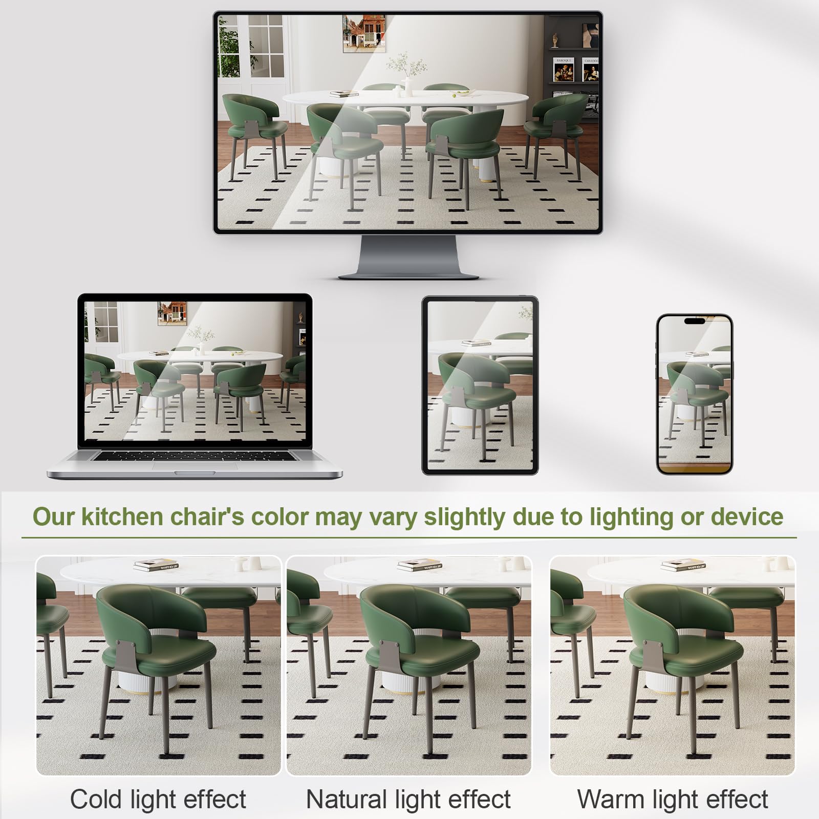 Modern Faux Leather Dining Chairs Set of 2