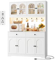 LED Kitchen Pantry Cabinet with Power Outlet