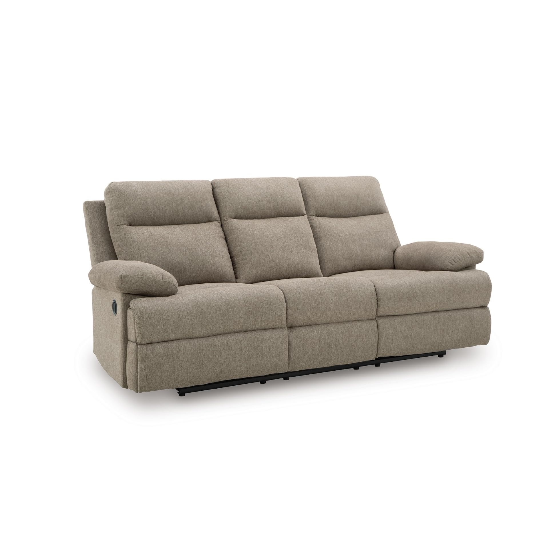 Mocha Chenille Reclining Sofa with Drop-Down Table