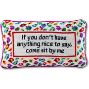 Needlepoint Decorative Throw Pillow - Come Sit by Me