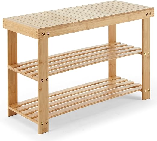3-Tier Bamboo Shoe Rack Bench
