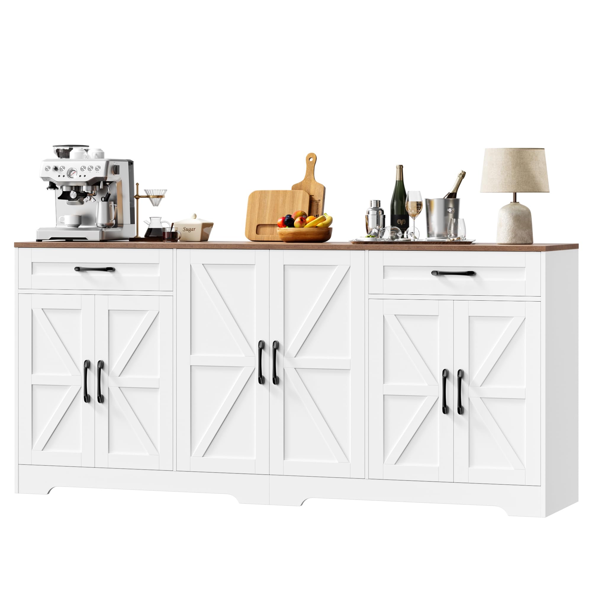 71" Farmhouse Sideboard Buffet Cabinet with Storage