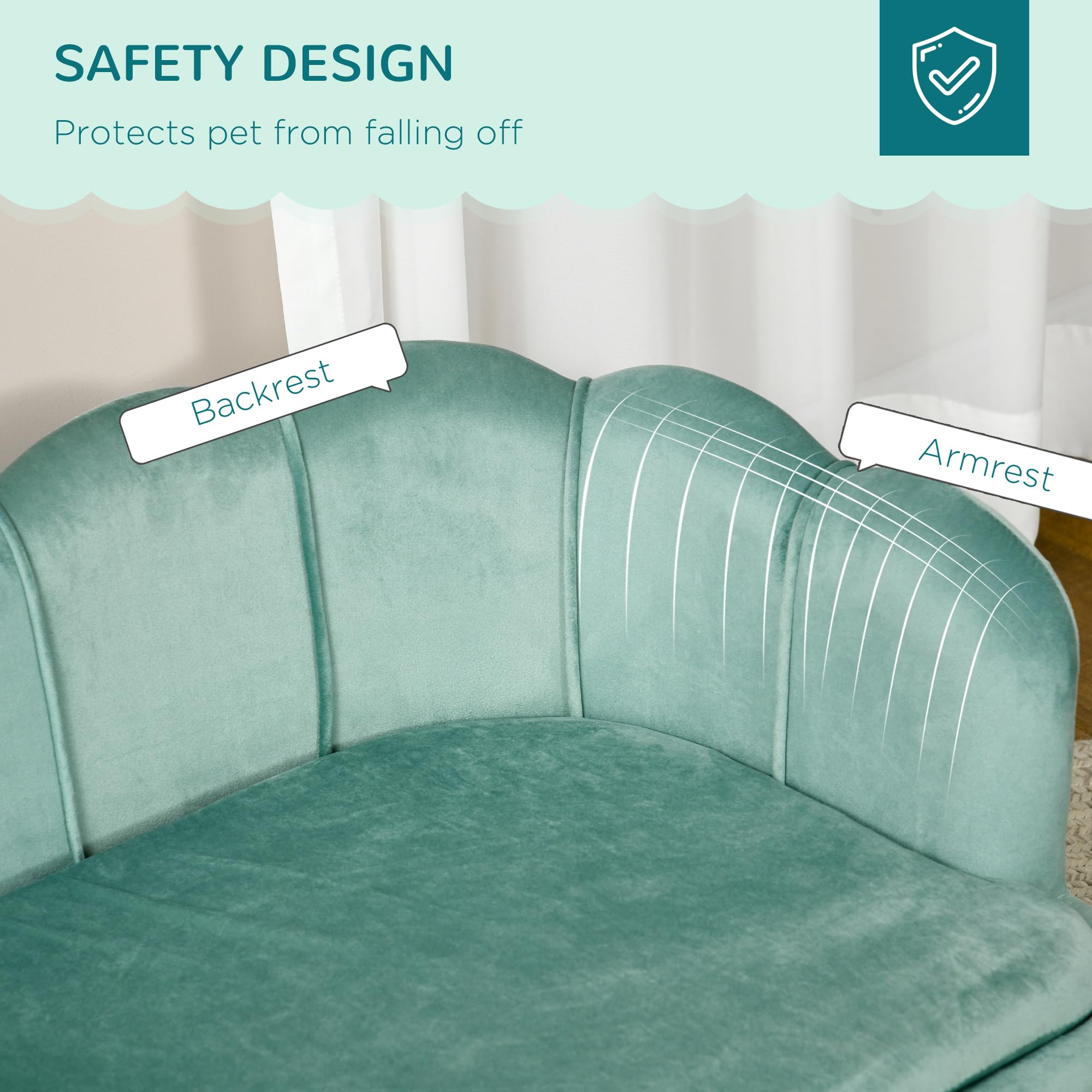 Velvet Large Dog Couch with Foam Cushion