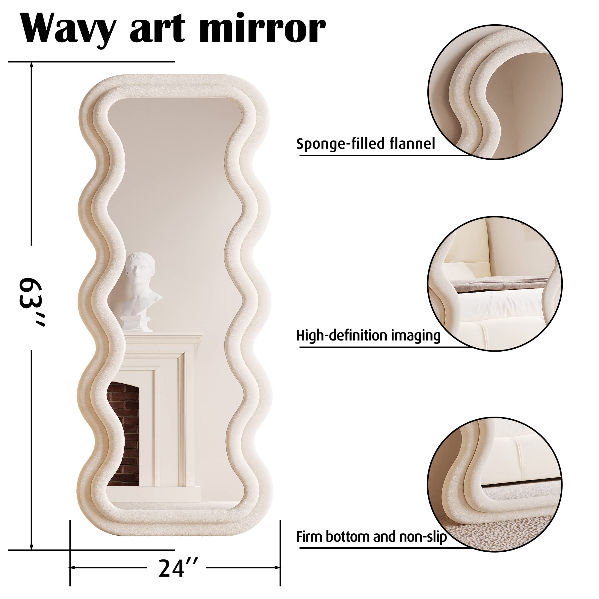Full Length Wavy Mirror 63x24