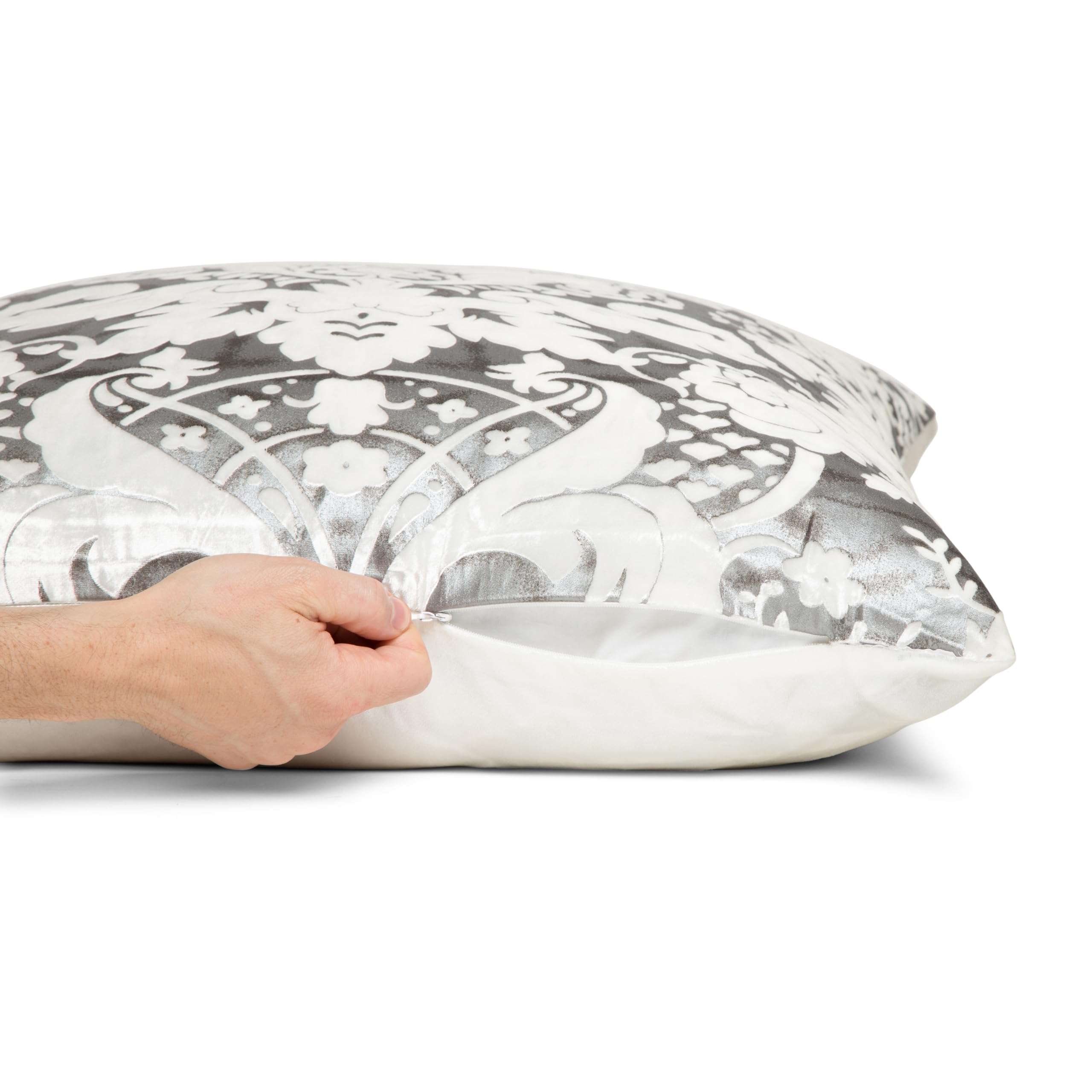 Metallic Embossed Velvet Throw Pillow Set 24x24