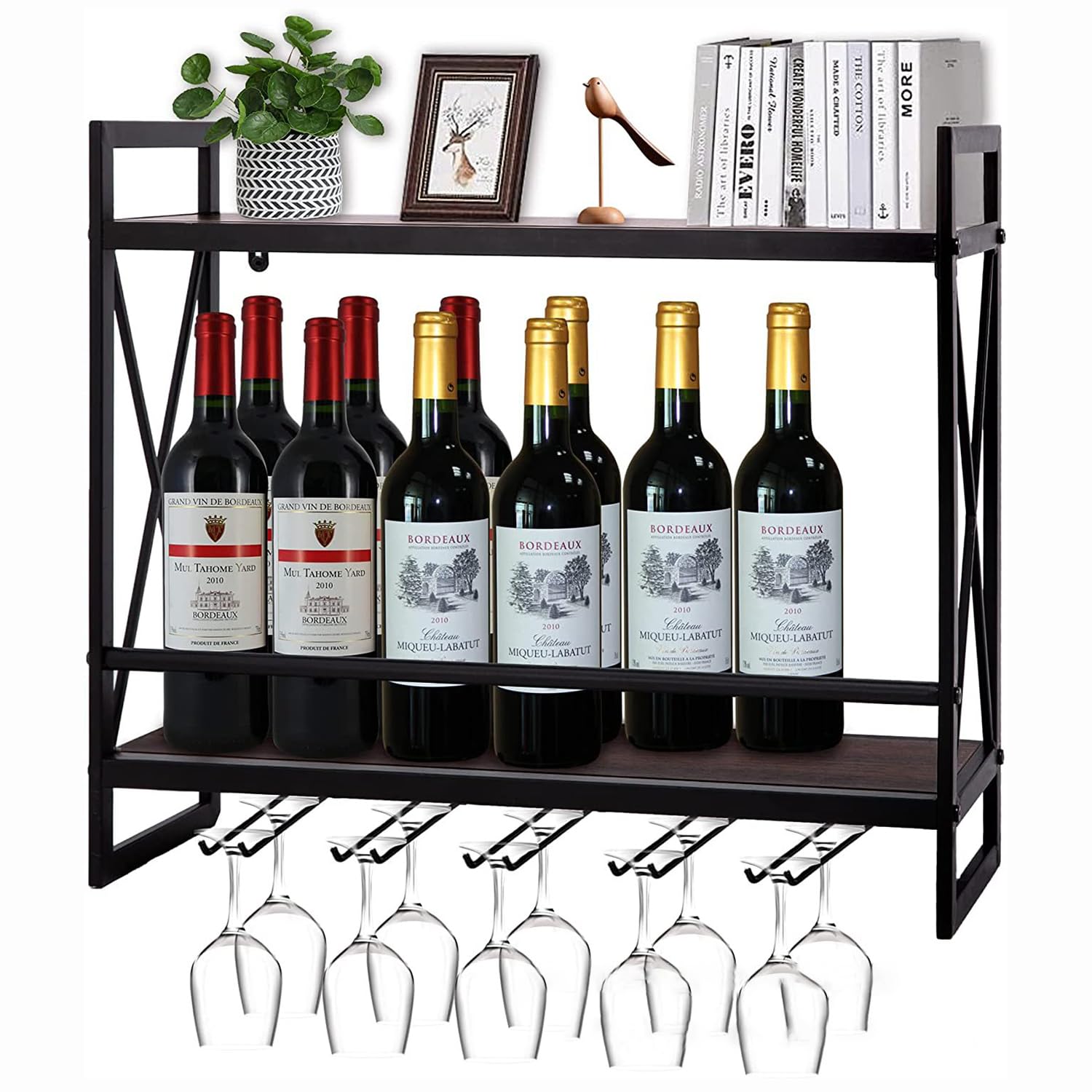 LED Wall Mounted Wine Rack with RGB Lighting