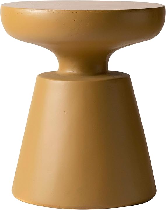 Minimalist Round Side Table with Fiberstone Tabletop