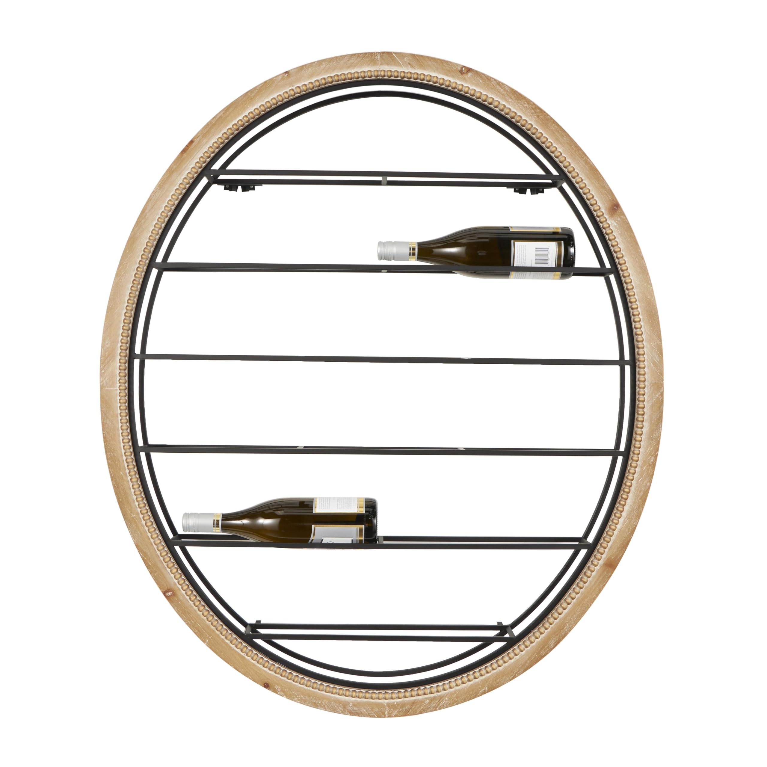Wall Wine Rack 13 Bottle Farmhouse Metal Oval