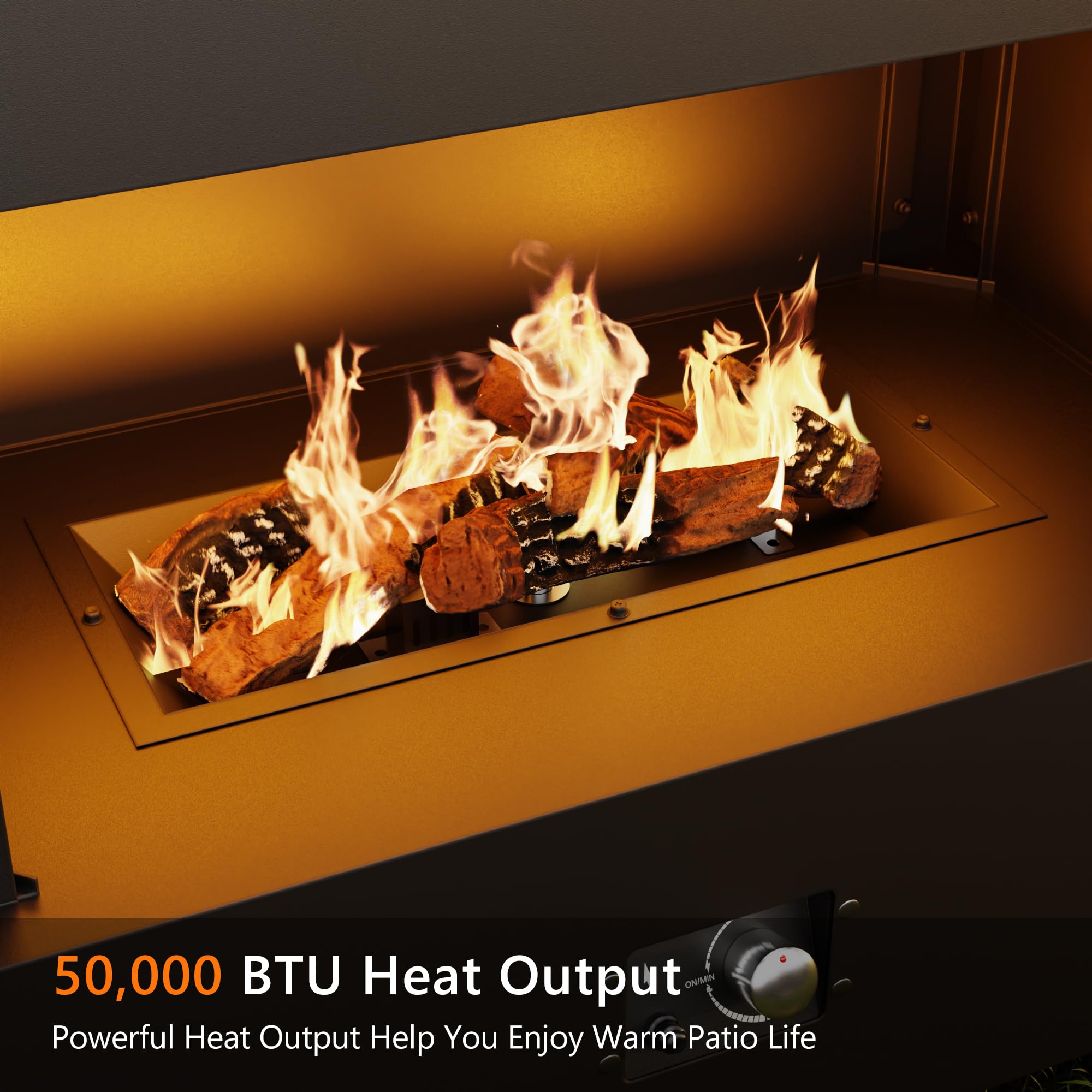 Propane Outdoor Fireplace 50,000 BTU with Ceramic Logs