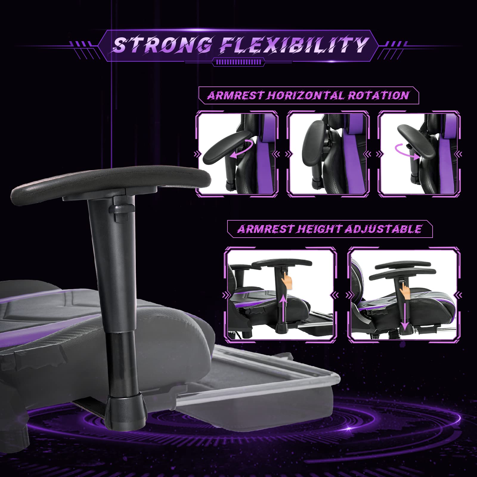 High Back Ergonomic Gaming Chair with Footrest