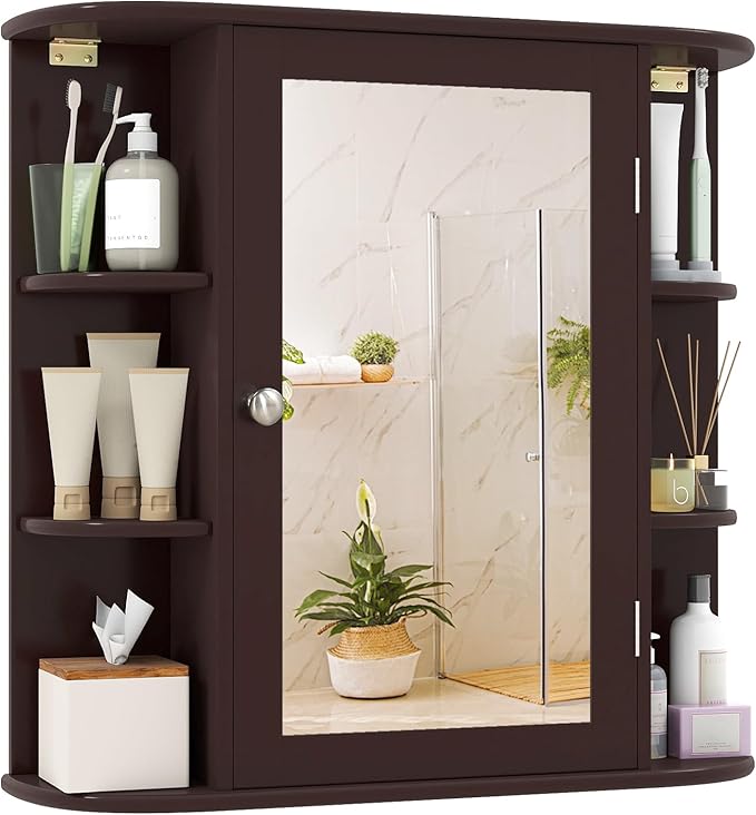 Bathroom Medicine Cabinet with Mirror Wall Mounted Storage Organizer