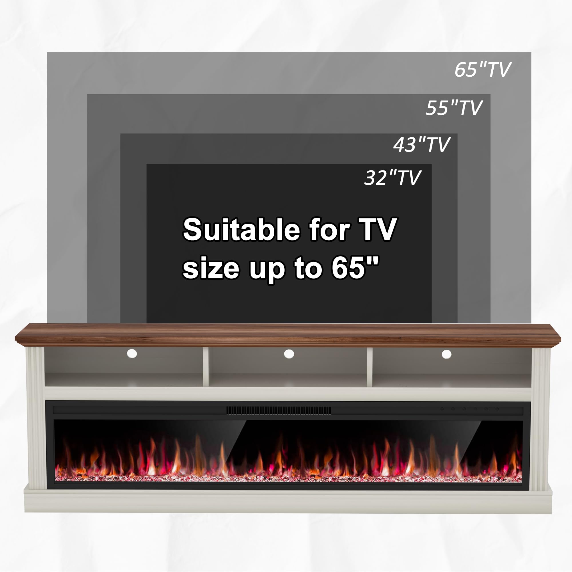 58" Fireplace TV Stand with Electric Fireplace
