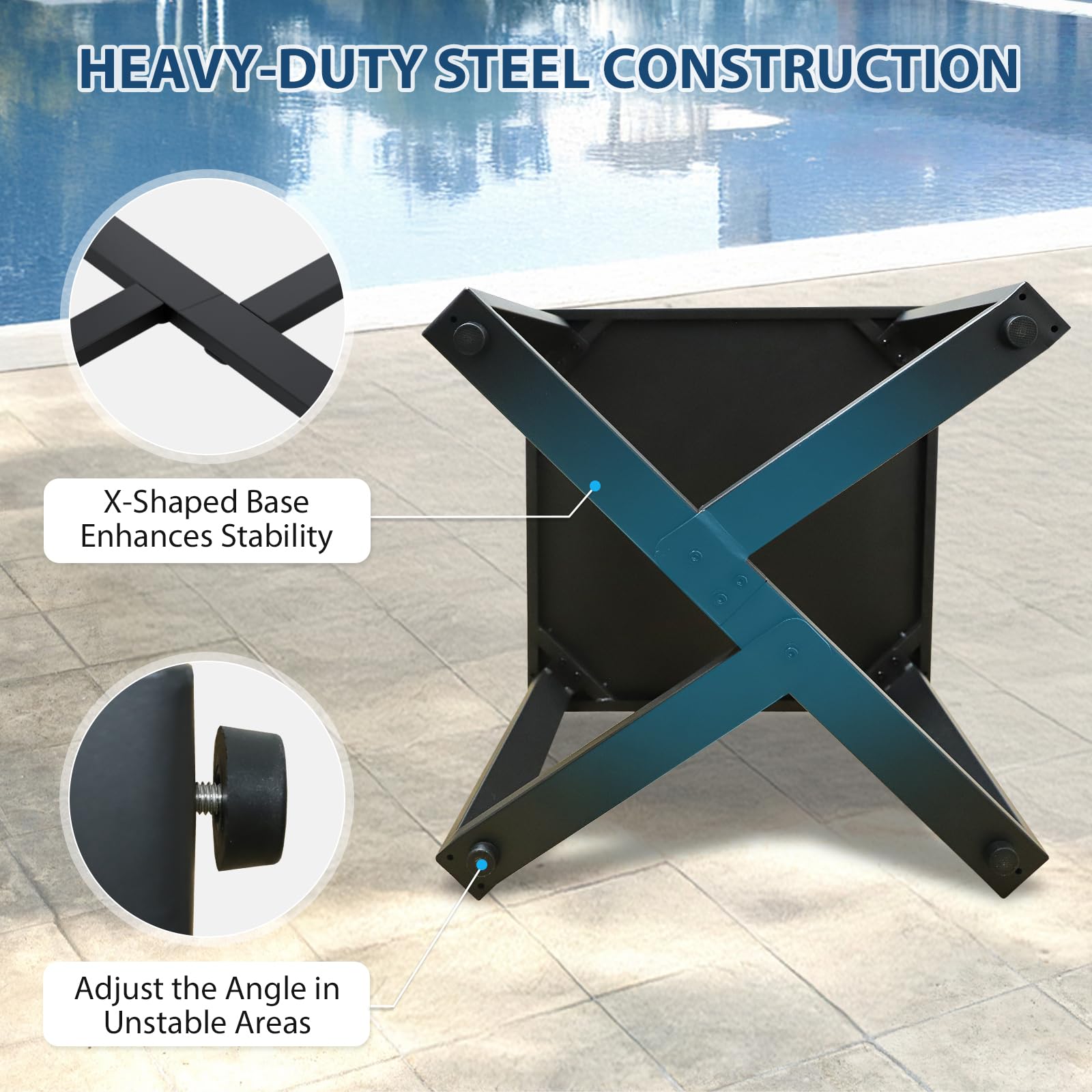 Weather-Resistant Steel Outdoor Side Table