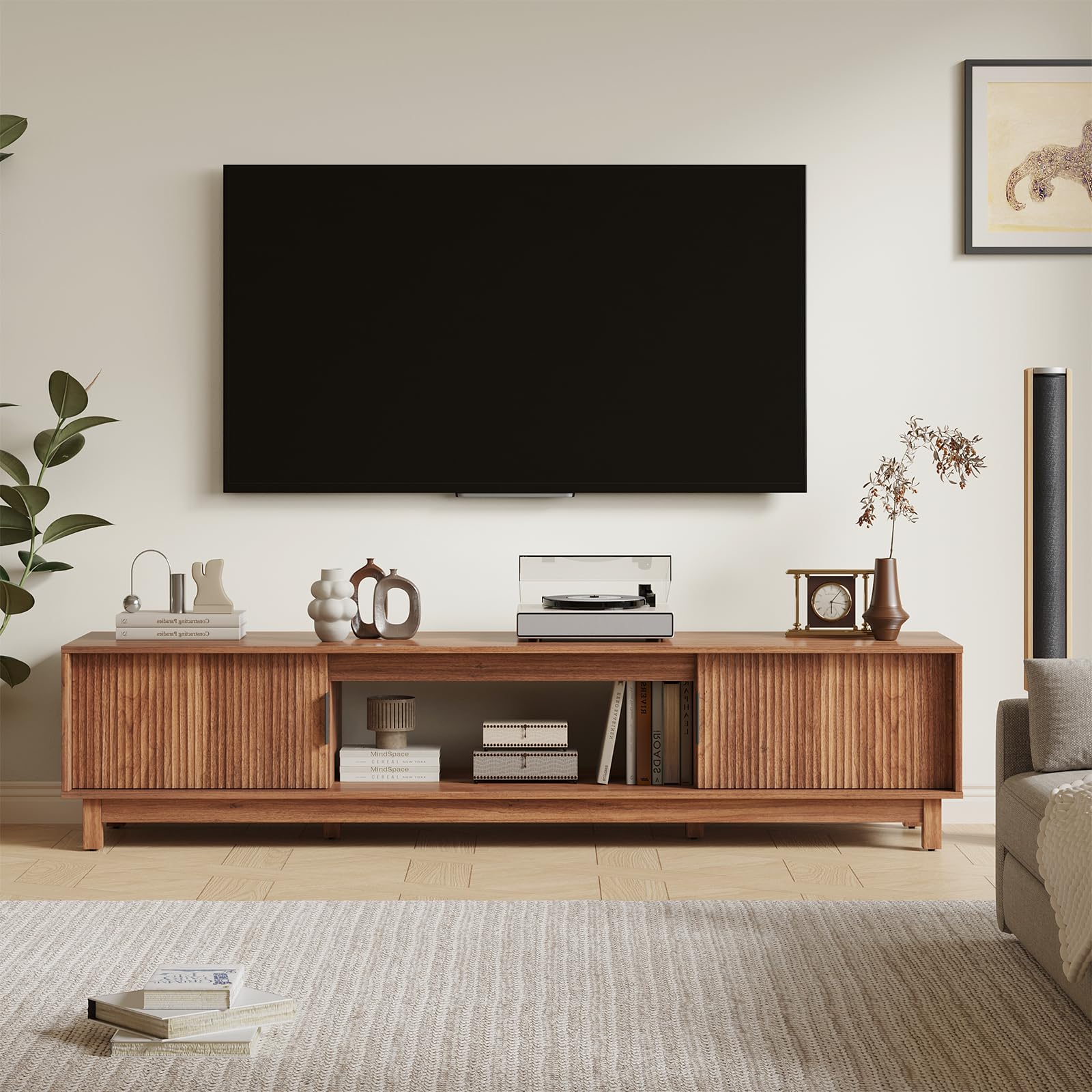 70" Mid-Century Modern TV Stand with Storage Cabinet