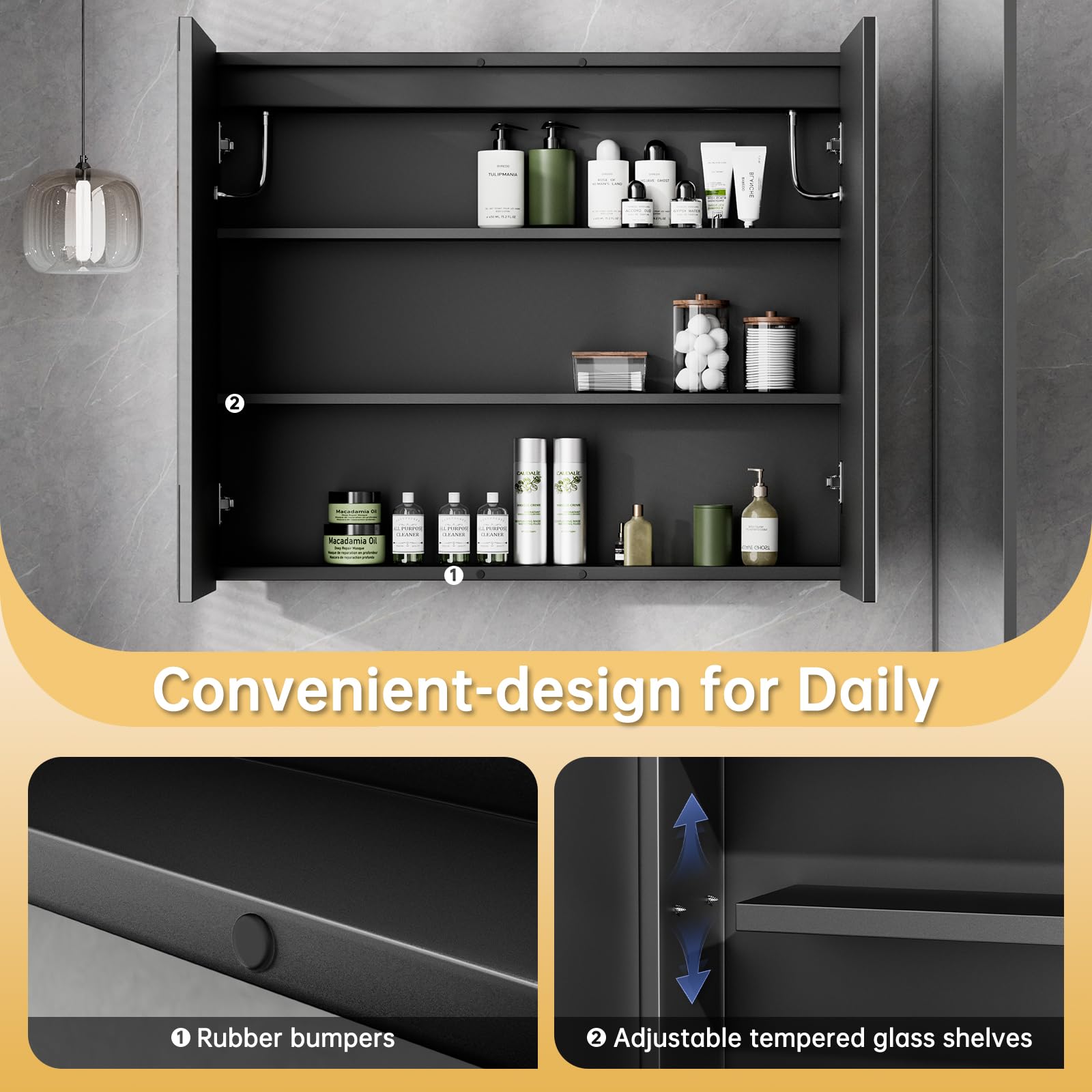 16x24 LED Lighted Bathroom Medicine Cabinet with Mirror