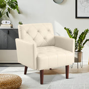 Diamond-Cut PU Leather Accent Chair