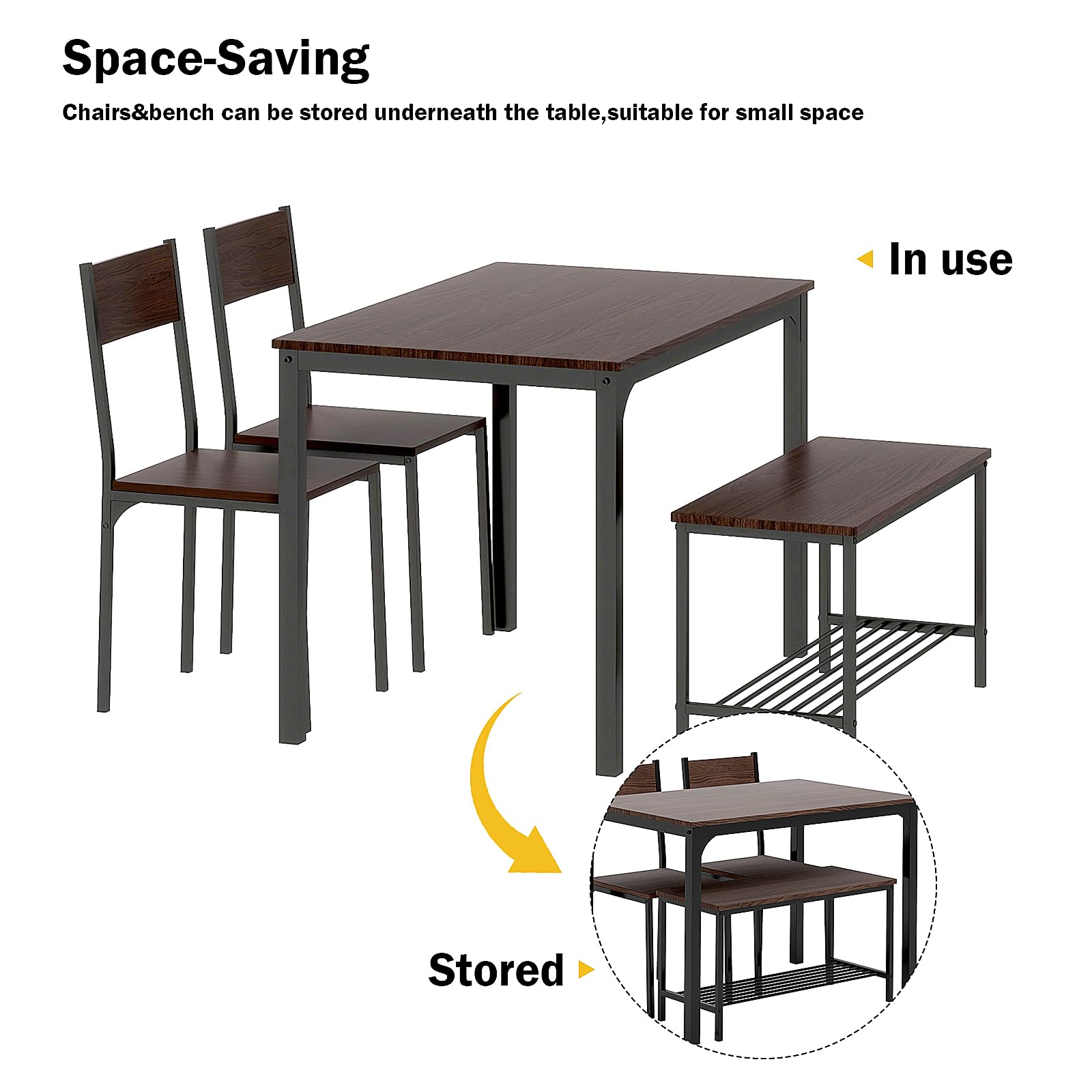 4-Piece Modern Dining Table Set