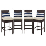 Outdoor PE Rattan Bar Stools Set of 4
