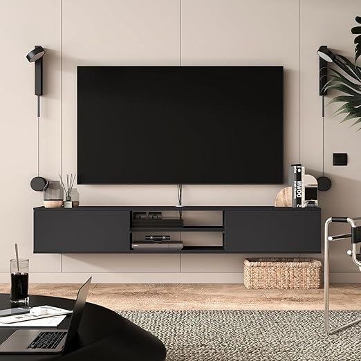 Floating TV Stand 70 Inch Wall Mounted Entertainment Center