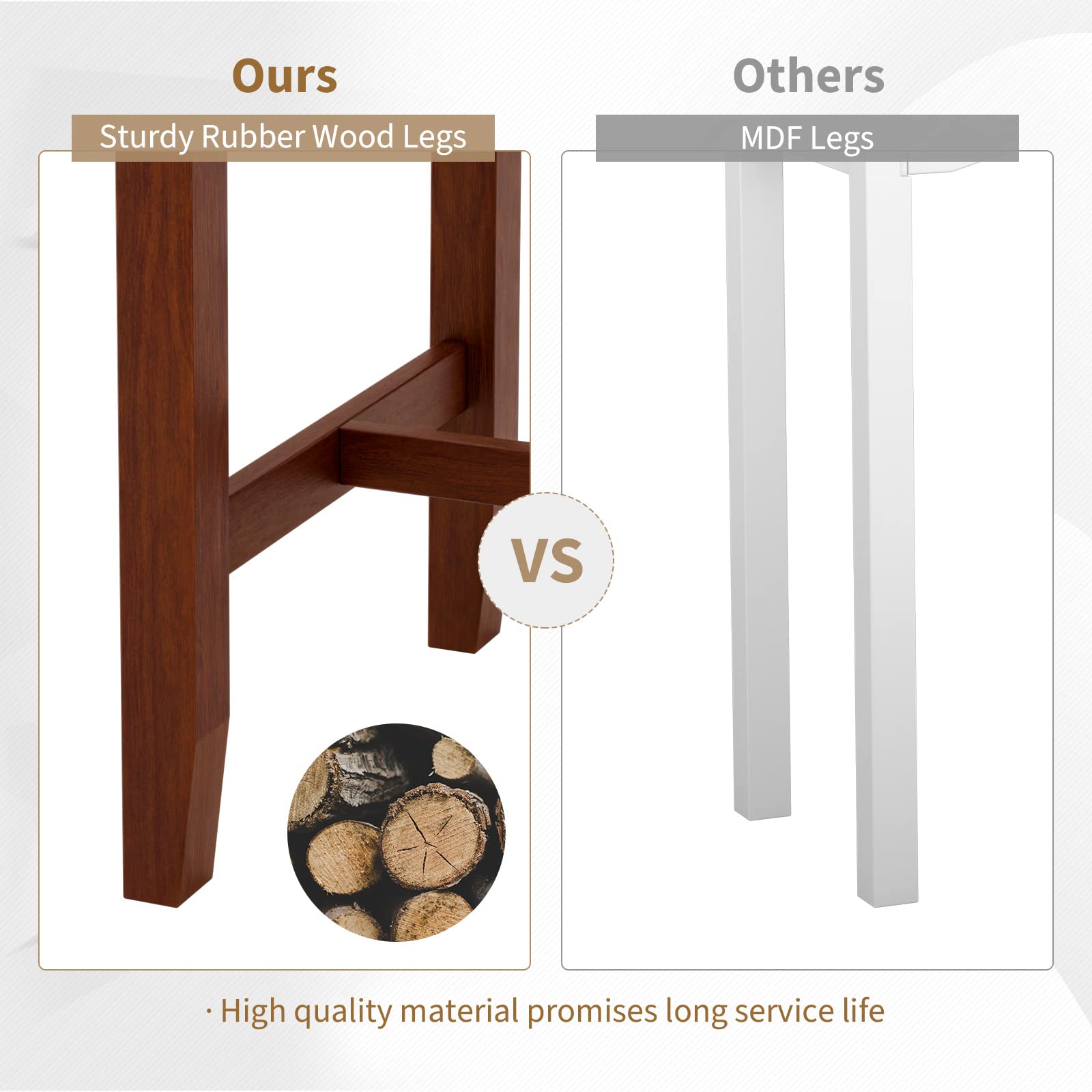 Counter Height Bar Table with 3-Tier Storage Shelves