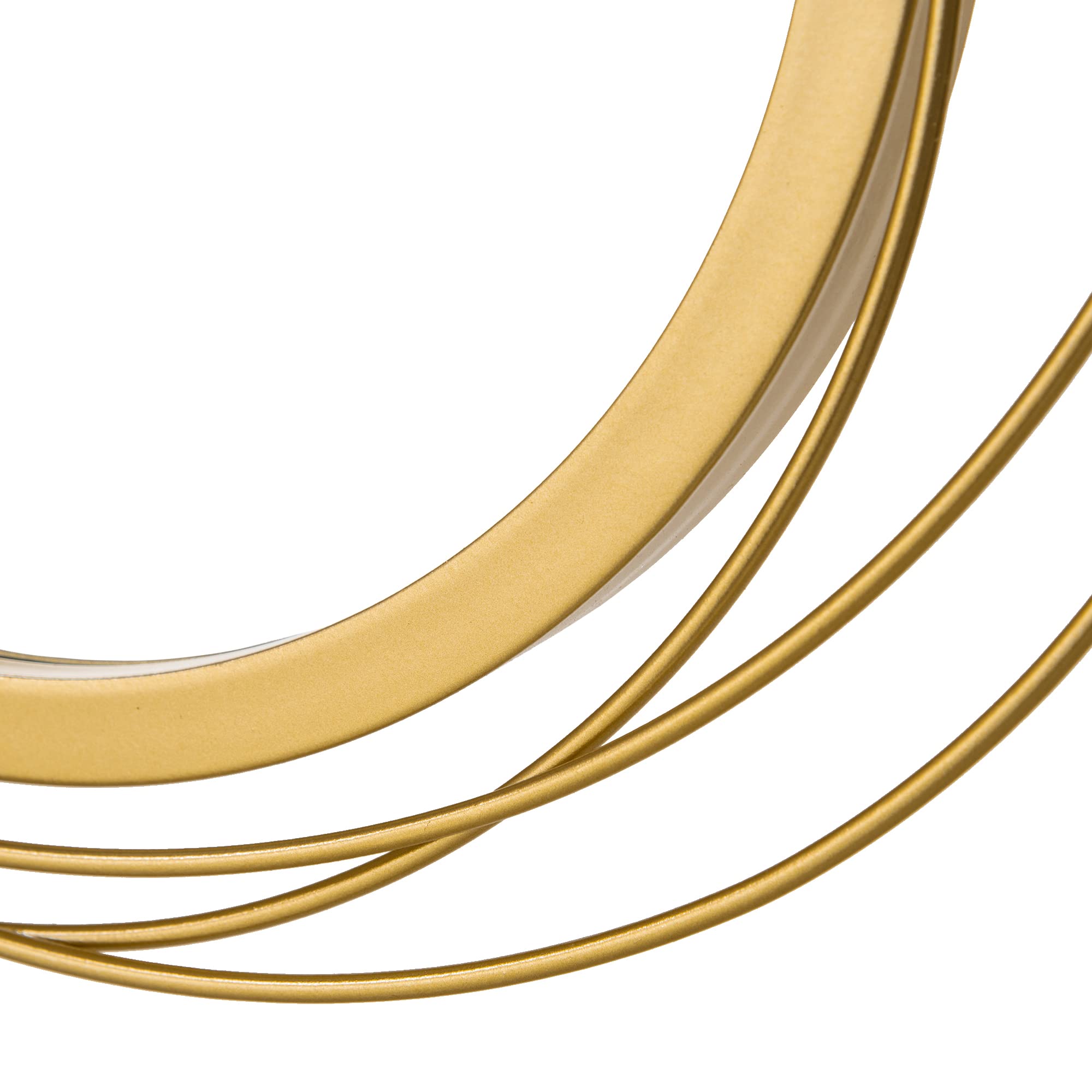 Round Metal Wall Mirror - Gold Tone