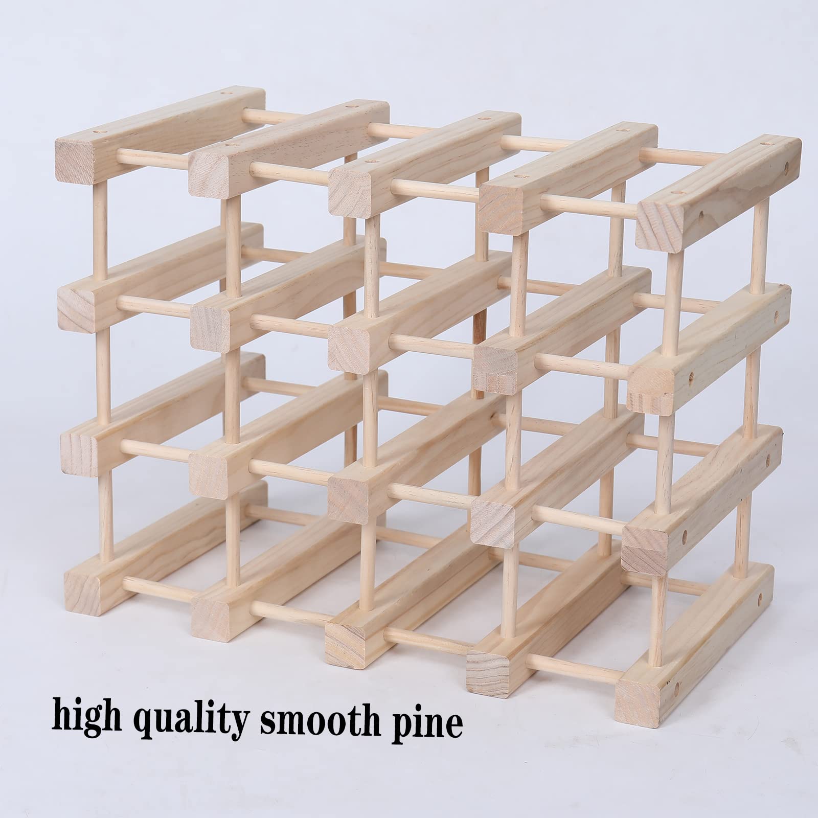 Pine Wood Wine Rack Countertop Storage
