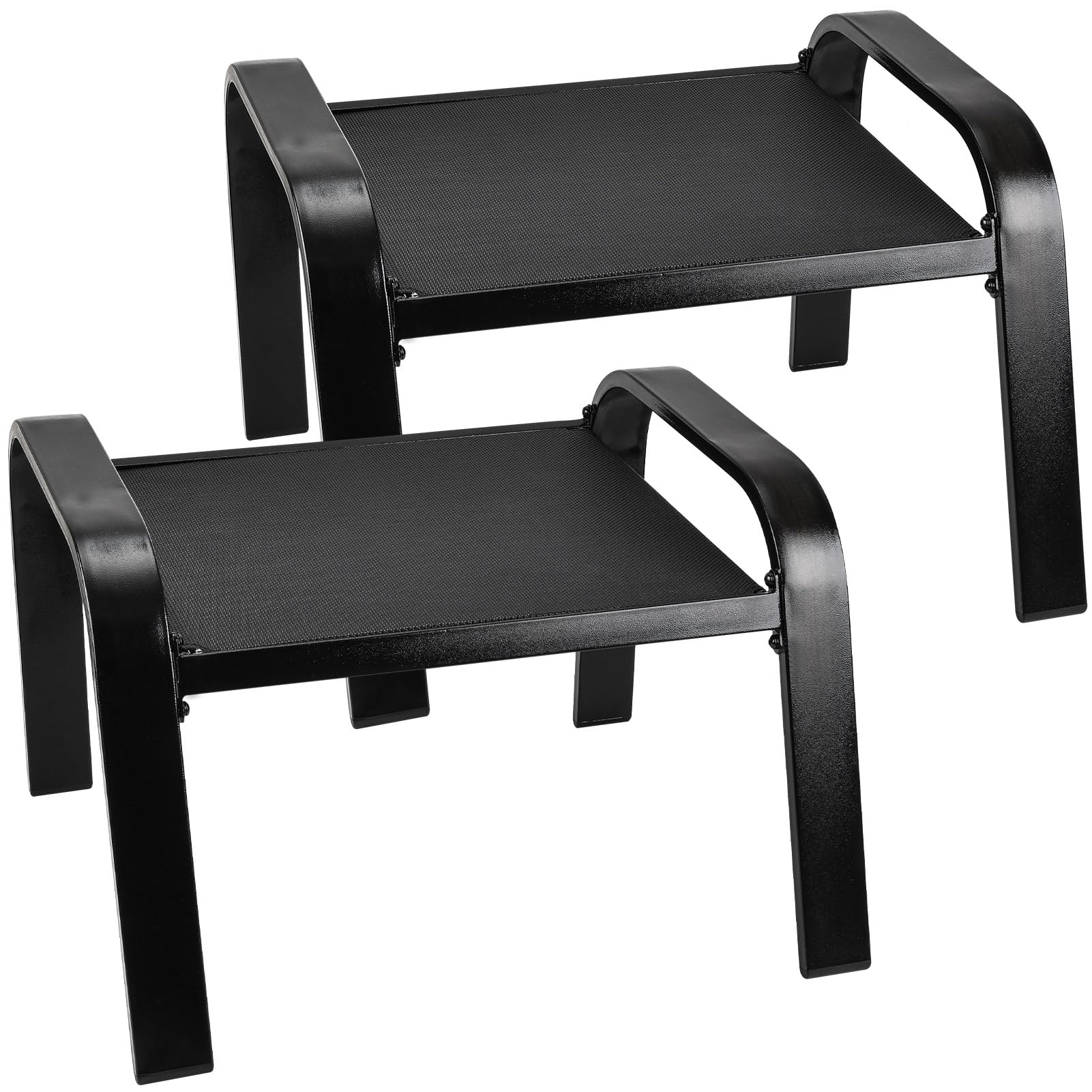 Outdoor Patio Ottoman Set 2 Piece Black