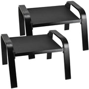 Outdoor Patio Ottoman Set 2 Piece Black