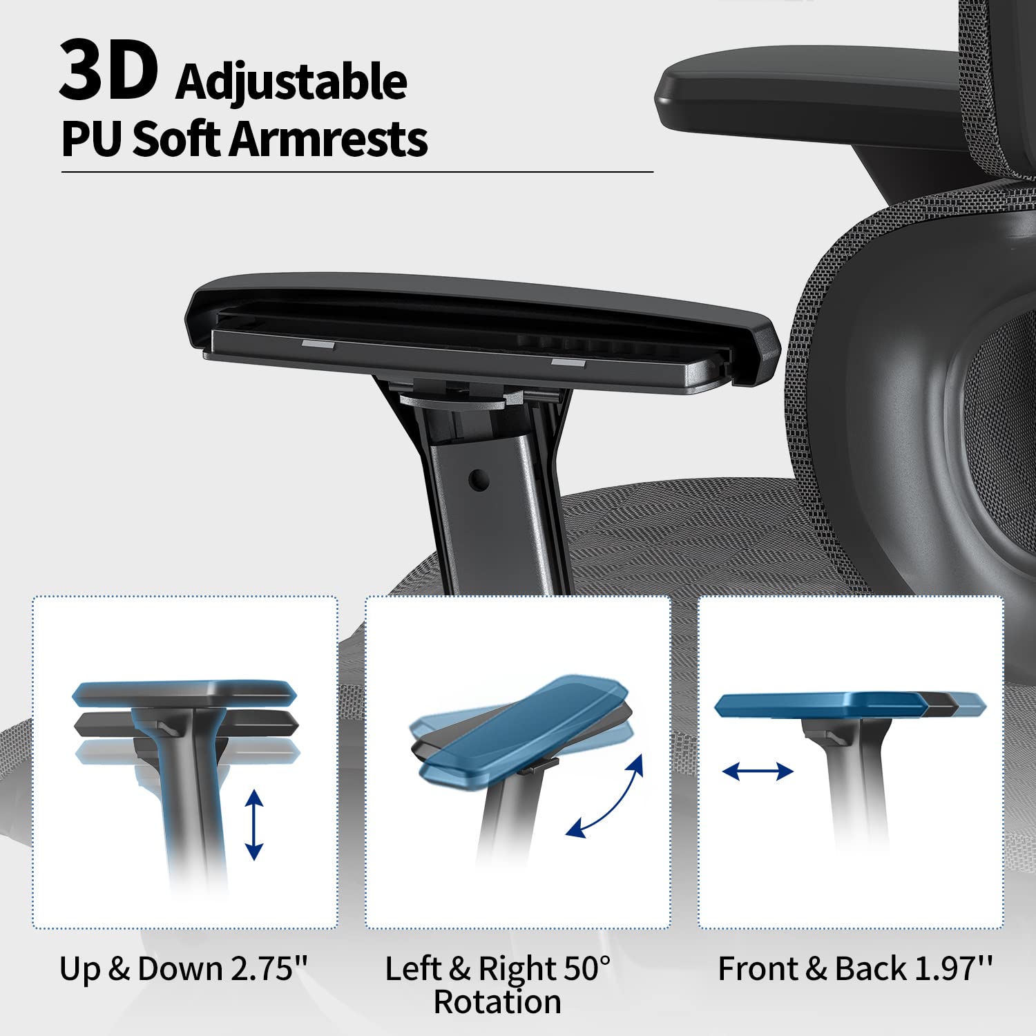 Ergonomic Office Chair Big and Tall with Adjustable Lumbar Support