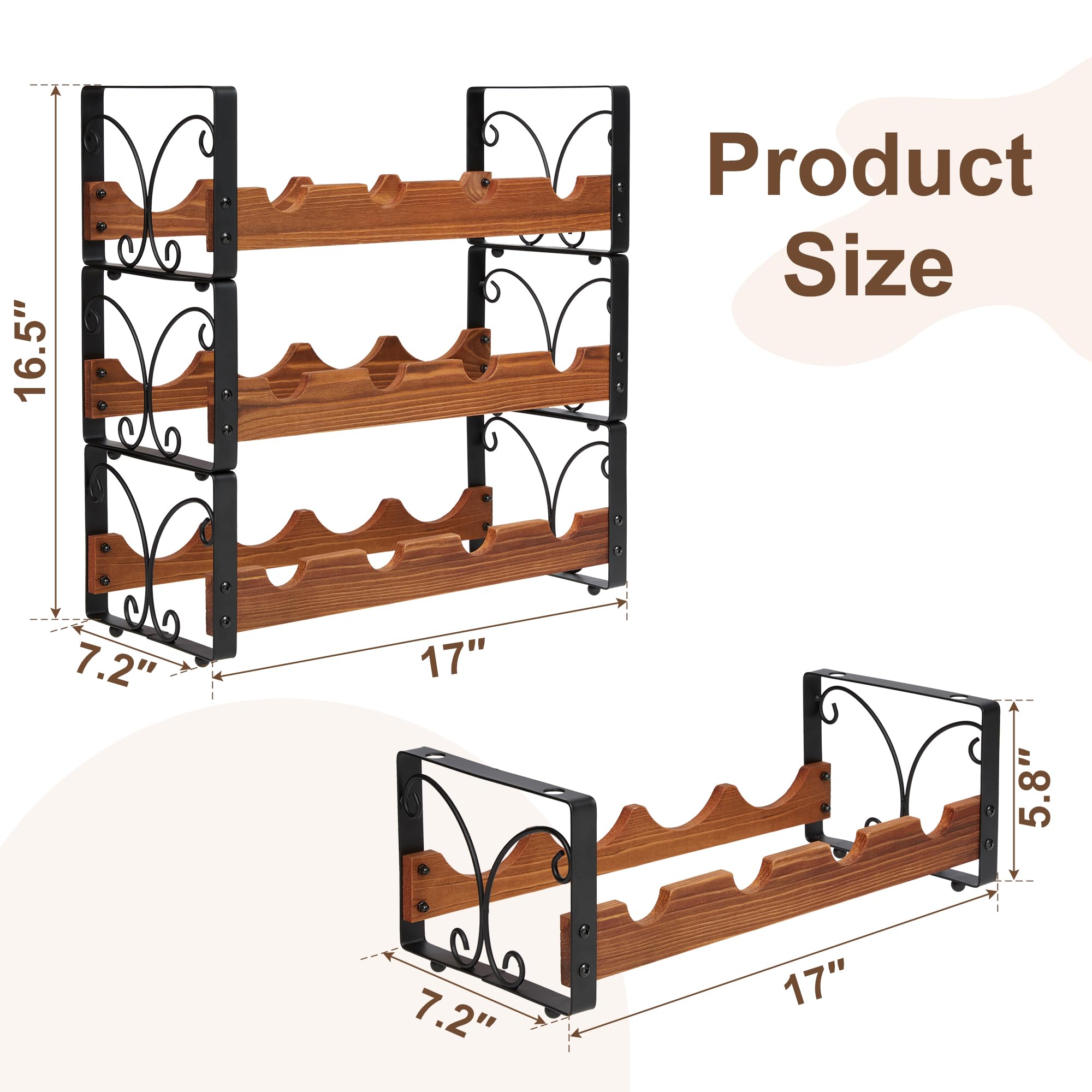 3-Tier Stackable Wine Rack