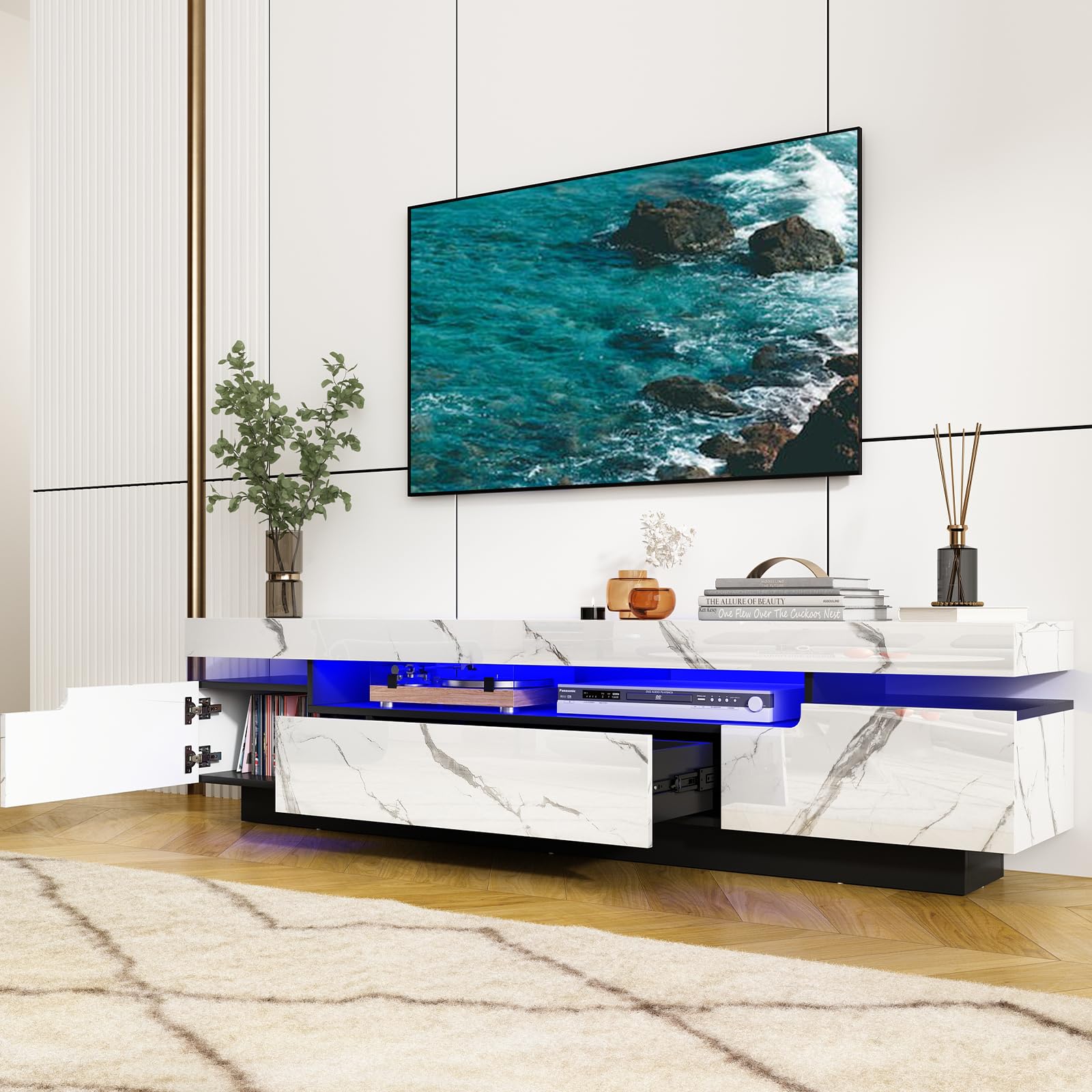 70 Inch LED TV Stand with RGB Lighting
